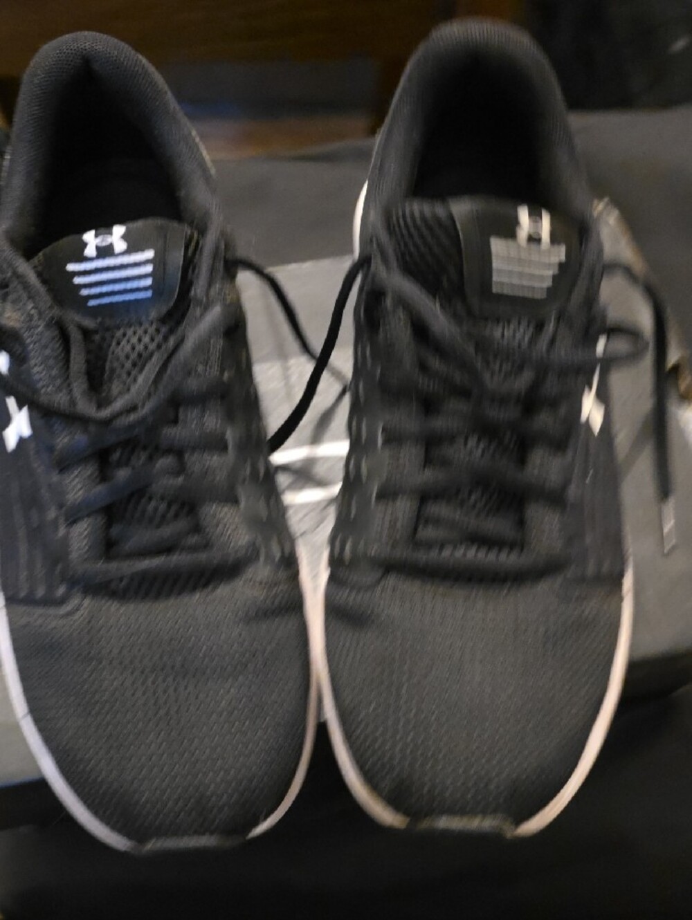 Under Armour Surge Womans Black and White Running Sneakers - Picture 8 of 9